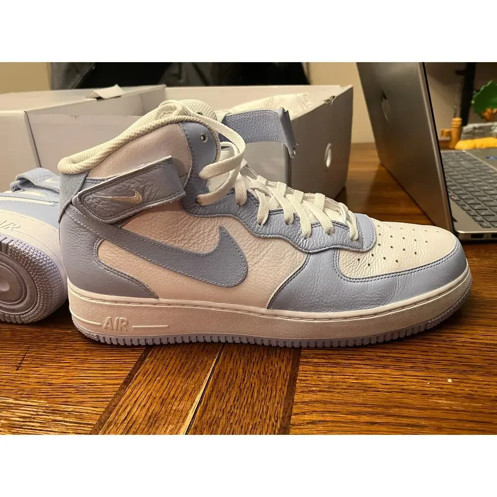 Nike Air Force 1 Mid Custom Nike By Beth Blue White Men’s 12